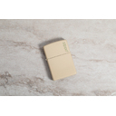 Зажигалка ZIPPO Логотип со светло-песочным покрытием | Logo Flat Sand, латунь/сталь, бежевая, глянцевая, 38x13x57 мм для нанесения логотипа