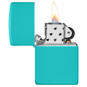Зажигалка ZIPPO классическая со светло-бирюзовым покрытием | Classic Flat Turquoise, латунь/сталь, бирюзовая, глянцевая, 38x13x57 мм для нанесения логотипа