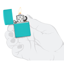 Зажигалка ZIPPO классическая со светло-бирюзовым покрытием | Classic Flat Turquoise, латунь/сталь, бирюзовая, глянцевая, 38x13x57 мм для нанесения логотипа
