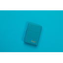 Зажигалка ZIPPO Логотип со светло-бирюзовым покрытием | Logo Flat Turquoise, латунь/сталь, бирюзовая, глянцевая, 38x13x57 мм для нанесения логотипа