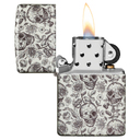 Зажигалка ZIPPO Скелет с покрытием, светящимся в темноте зеленым | Skeleton Glow in the Dark Green, латунь/сталь, серая, 38x13x57 мм для нанесения логотипа