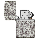 Зажигалка ZIPPO Скелет с покрытием, светящимся в темноте зеленым | Skeleton Glow in the Dark Green, латунь/сталь, серая, 38x13x57 мм для нанесения логотипа