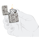 Зажигалка ZIPPO Скелет с покрытием, светящимся в темноте зеленым | Skeleton Glow in the Dark Green, латунь/сталь, серая, 38x13x57 мм для нанесения логотипа
