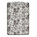 Зажигалка ZIPPO Скелет с покрытием, светящимся в темноте зеленым | Skeleton Glow in the Dark Green, латунь/сталь, серая, 38x13x57 мм для нанесения логотипа