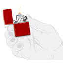Зажигалка ZIPPO классическая с металлизированным красным покрытием | Classic Metallic Red, латунь/сталь, красная, матовая, 38x13x57 мм для нанесения логотипа