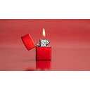 Зажигалка ZIPPO классическая с металлизированным красным покрытием | Classic Metallic Red, латунь/сталь, красная, матовая, 38x13x57 мм для нанесения логотипа