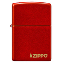 Зажигалка ZIPPO Логотип с металлизированным красным покрытием | Logo Metallic Red, латунь/сталь, красная, матовая, 38x13x57 мм для нанесения логотипа