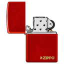 Зажигалка ZIPPO Логотип с металлизированным красным покрытием | Logo Metallic Red, латунь/сталь, красная, матовая, 38x13x57 мм для нанесения логотипа