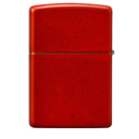 Зажигалка ZIPPO Логотип с металлизированным красным покрытием | Logo Metallic Red, латунь/сталь, красная, матовая, 38x13x57 мм для нанесения логотипа