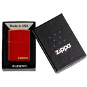 Зажигалка ZIPPO Логотип с металлизированным красным покрытием | Logo Metallic Red, латунь/сталь, красная, матовая, 38x13x57 мм для нанесения логотипа