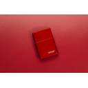 Зажигалка ZIPPO Логотип с металлизированным красным покрытием | Logo Metallic Red, латунь/сталь, красная, матовая, 38x13x57 мм для нанесения логотипа