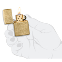 Зажигалка ZIPPO классическая с покрытием Искусственно состаренная латунь | Classic Tumbled Brass, латунь/сталь, золотистая, матовая, 38x13x57 мм для нанесения логотипа
