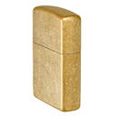 Зажигалка ZIPPO классическая с покрытием Искусственно состаренная латунь | Classic Tumbled Brass, латунь/сталь, золотистая, матовая, 38x13x57 мм для нанесения логотипа