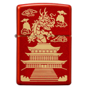 Зажигалка ZIPPO Eastern Design с покрытием Metallic Red, латунь/сталь, красная, 38x13x57 мм для нанесения логотипа
