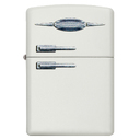 Зажигалка ZIPPO Retro Fridge Design с покрытием White Matte, латунь/сталь, серебристая, 38x13x57 мм для нанесения логотипа