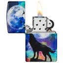 Зажигалка ZIPPO Волк с матовым покрытием на 540 | Wolf Design 540 Matte, латунь/сталь, разноцветная, матовая, 38x13x57 мм для нанесения логотипа