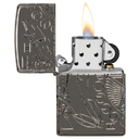 Зажигалка ZIPPO Armor® Черная магия с покрытием черный лед | Armor® Wicca Design Black Ice®, латунь/сталь, чёрная, 38x13x57 мм для нанесения логотипа