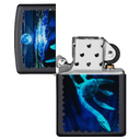 Зажигалка ZIPPO Лох-Несское чудовище с покрытием черный свет | Lock Ness Black Light, латунь/сталь, черная, матовая 38x13x57 мм для нанесения логотипа