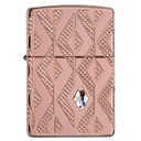 Зажигалка ZIPPO Armor® Геометрическая с покрытием розовое золото | Geometric Rose Gold, латунь/сталь, розовое золото, 38x13x57 мм для нанесения логотипа