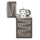 Зажигалка ZIPPO узкая в честь 65-летия с покрытием черный лед | Slim® 65th Anniversary Black Ice®, латунь/сталь, чёрная, 29x10x60 мм для нанесения логотипа