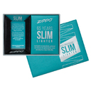 Зажигалка ZIPPO узкая в честь 65-летия с покрытием черный лед | Slim® 65th Anniversary Black Ice®, латунь/сталь, чёрная, 29x10x60 мм для нанесения логотипа