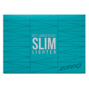 Зажигалка ZIPPO узкая в честь 65-летия с покрытием черный лед | Slim® 65th Anniversary Black Ice®, латунь/сталь, чёрная, 29x10x60 мм для нанесения логотипа