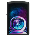 Зажигалка ZIPPO Астронавт с черным матовым покрытием | Astronaut Black Matte, латунь/сталь, чёрная, матовая, 38x13x57 мм для нанесения логотипа