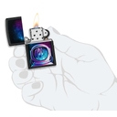 Зажигалка ZIPPO Астронавт с черным матовым покрытием | Astronaut Black Matte, латунь/сталь, чёрная, матовая, 38x13x57 мм для нанесения логотипа