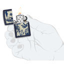 Зажигалка ZIPPO Морская с темно-синем матовым покрытием | Nautical Design Navy Matte, латунь/сталь, синяя, матовая, 38x13x57 мм для нанесения логотипа