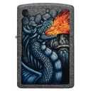 Зажигалка ZIPPO Свирепый дракон с каменным покрытием | Fiery Dragon Iron Stone, латунь/сталь, серая, матовая, 38x13x57 мм для нанесения логотипа
