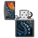 Зажигалка ZIPPO Свирепый дракон с каменным покрытием | Fiery Dragon Iron Stone, латунь/сталь, серая, матовая, 38x13x57 мм для нанесения логотипа