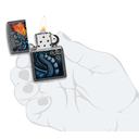 Зажигалка ZIPPO Свирепый дракон с каменным покрытием | Fiery Dragon Iron Stone, латунь/сталь, серая, матовая, 38x13x57 мм для нанесения логотипа