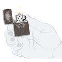 Зажигалка ZIPPO Крик монстра с покрытием черный лед | Screaming Monster Black Ice®, латунь/сталь, черная, 38x13x57 мм для нанесения логотипа