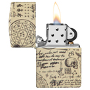 Зажигалка ZIPPO Алхимия с матовым покрытием на 540 | Alchemy Design 540 Matte, латунь/сталь, бежевая, матовая, 38x13x57 мм для нанесения логотипа