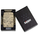 Зажигалка ZIPPO Алхимия с матовым покрытием на 540 | Alchemy Design 540 Matte, латунь/сталь, бежевая, матовая, 38x13x57 мм для нанесения логотипа