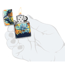 Зажигалка ZIPPO Компас с покрытием, светящимся в темноте зеленым | Compass Glow In The Dark Green, латунь/сталь, разноцветная, 38x13x57 мм для нанесения логотипа