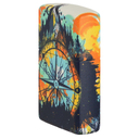 Зажигалка ZIPPO Компас с покрытием, светящимся в темноте зеленым | Compass Glow In The Dark Green, латунь/сталь, разноцветная, 38x13x57 мм для нанесения логотипа