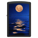 Зажигалка ZIPPO Закат луны с покрытием черный свет | Moon Sunset Black Light, латунь/сталь, чёрная, матовая, 38x13x57 мм для нанесения логотипа