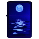 Зажигалка ZIPPO Закат луны с покрытием черный свет | Moon Sunset Black Light, латунь/сталь, чёрная, матовая, 38x13x57 мм для нанесения логотипа