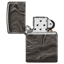Зажигалка ZIPPO Мраморный узор с черным глянцевым покрытием | Marble Pattern High Polish Black, латунь/сталь, чёрная, 38x13x57 мм для нанесения логотипа
