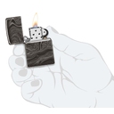 Зажигалка ZIPPO Мраморный узор с черным глянцевым покрытием | Marble Pattern High Polish Black, латунь/сталь, чёрная, 38x13x57 мм для нанесения логотипа