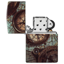 Зажигалка ZIPPO Компас с матовым покрытием на 540 | Compass Design 540 Matte, латунь/сталь, разноцветная, 38x13x57 мм для нанесения логотипа