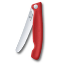 Нож для овощей VICTORINOX Швейцарская классика | Swiss Classic, складной, лезвие 11 см с волнистой кромкой, красный для нанесения логотипа