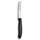 Нож столовый VICTORINOX SwissClassic, лезвие 11 см с волнистой кромкой, чёрный для нанесения логотипа