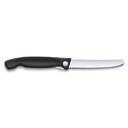 Нож для овощей VICTORINOX SwissClassic, складной, лезвие 11 см с волнистой кромкой, чёрный для нанесения логотипа