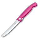 Нож для овощей VICTORINOX SwissClassic, складной, лезвие 11 см с волнистой кромкой, розовый для нанесения логотипа