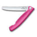 Нож для овощей VICTORINOX SwissClassic, складной, лезвие 11 см с волнистой кромкой, розовый для нанесения логотипа