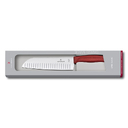 Нож сантоку VICTORINOX SwissClassic, рифлёное лезвие 17 см, красный, в подарочной коробке для нанесения логотипа