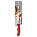 Нож для хлеба VICTORINOX SwissClassic, лезвие 21 см с волнистой заточкой, красный, в блистере для нанесения логотипа