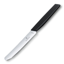 Нож столовый VICTORINOX Swiss Modern, лезвие 11 см с прямой кромкой, чёрный для нанесения логотипа
